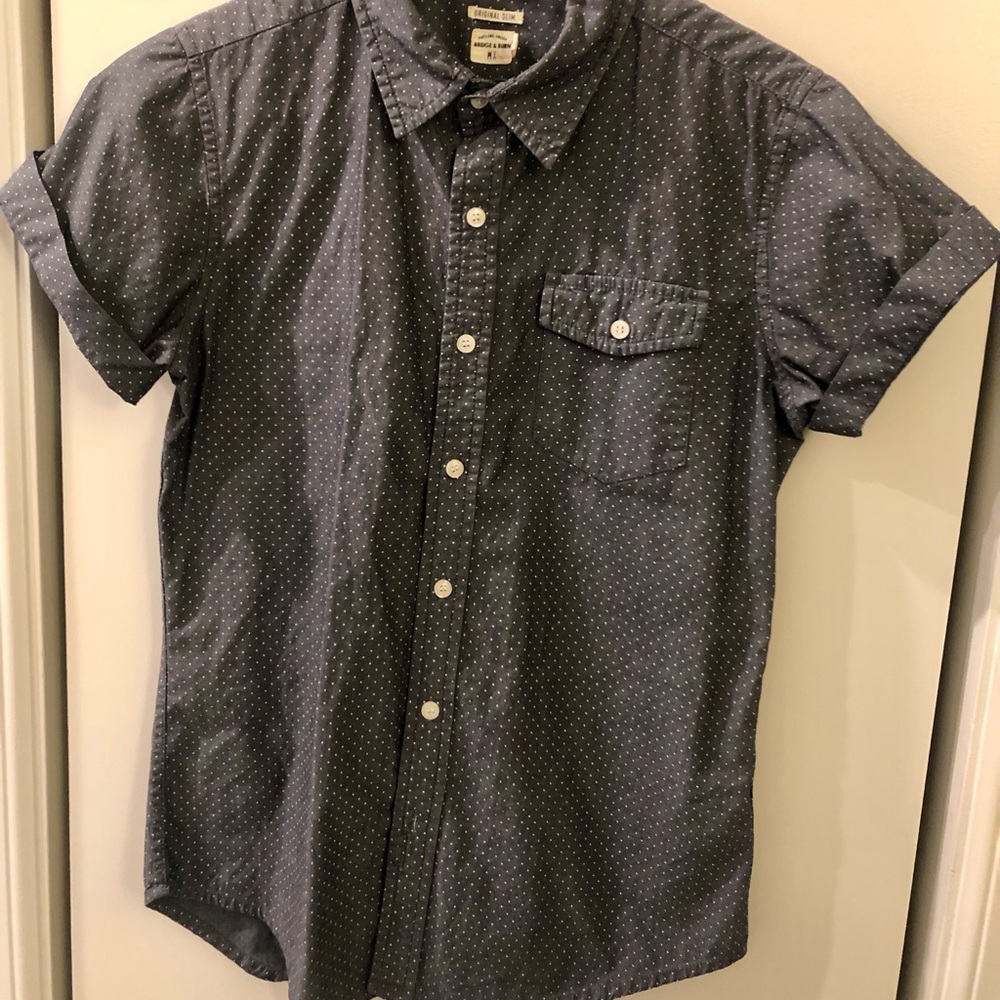 Blue shirt with white dots - Small